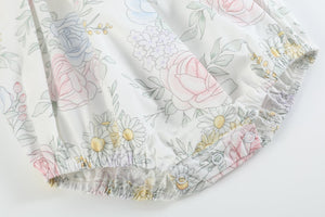 Bouquet Floral Smocked Flutter Bubble Romper