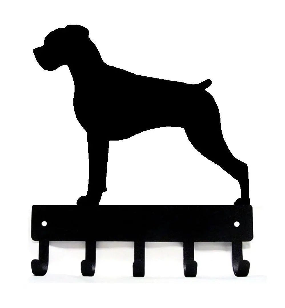 Boxer Dog Personalized Key Holder and Leash Hanger -  5 Hooks
