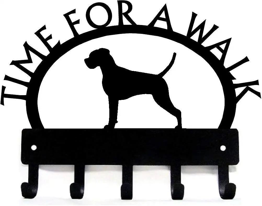 Boxer TIME FOR A WALK Dog Key Rack & Leash Holder