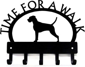 Boxer TIME FOR A WALK Dog Key Rack & Leash Holder