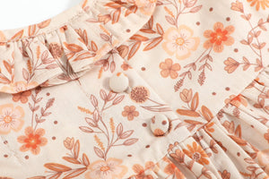 Brown Floral Smocked Dress and Bloomer Set
