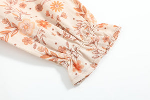 Brown Floral Tunic and Leggings Set