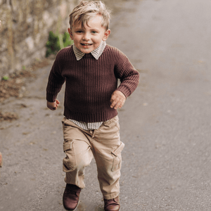 Chocolate Brown Knit Pullover Sweater- Child
