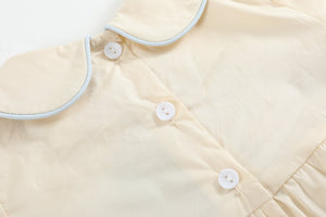 Buttercream Yellow Whale Smocked Collared Bubble Romper