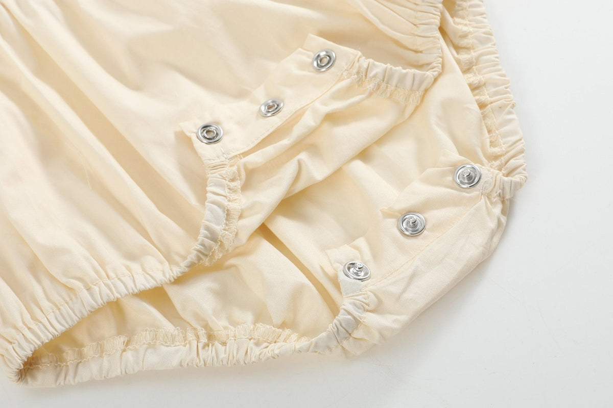 Buttercream Yellow Whale Smocked Collared Bubble Romper