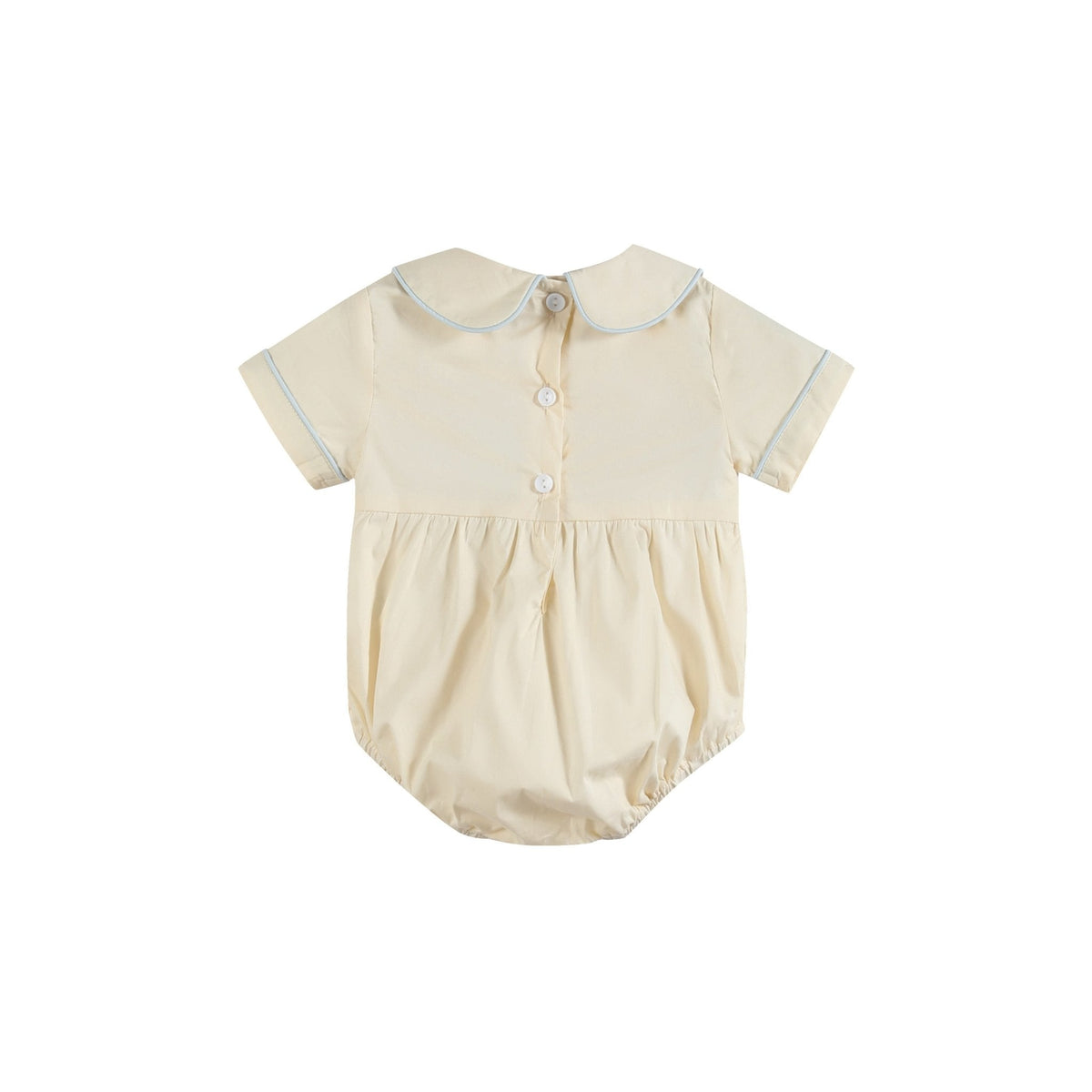Buttercream Yellow Whale Smocked Collared Bubble Romper