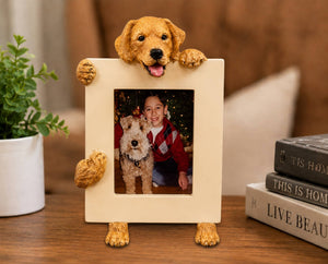 Golden Retriever Puppy (2 1/2x3 1/2) Small Photo Picture Ceramic Frame