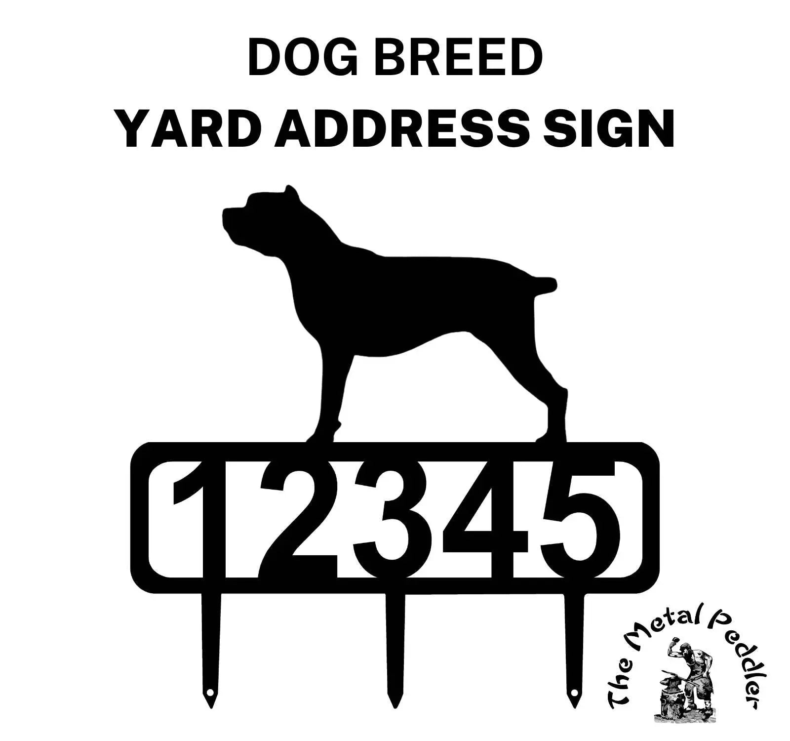 Cane Corso Yard Address Sign with Stakes