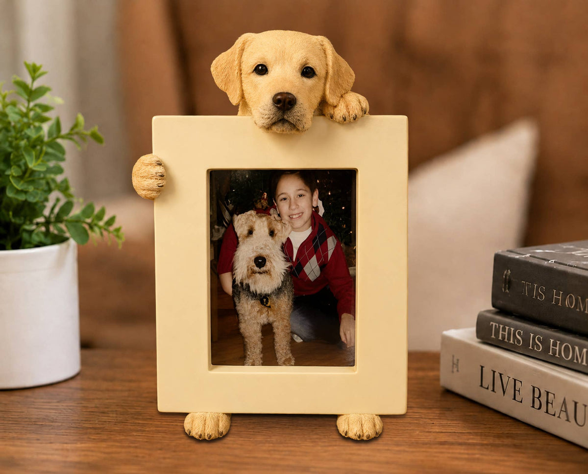 Yellow Labrador Retriever (2 1/2x3 1/2) Small Photo Picture Ceramic Frame from E&S Imports