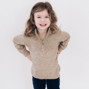 Quarter Zip Sweater Sand - Child