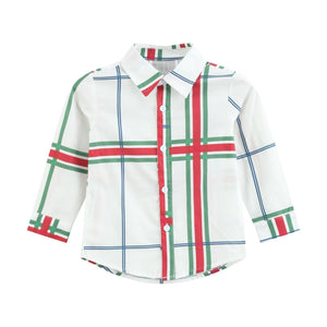 Christmas Plaid Dress Shirt