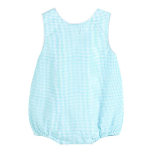 Classic Turquoise Seersucker Bubble Romper