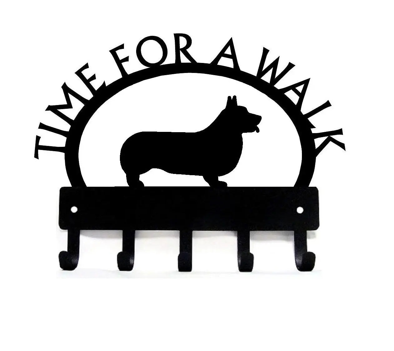 Corgi TIME FOR A WALK Dog Key Rack & Leash Holder