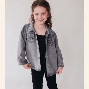 Silver Gray Denim Jacket - Child