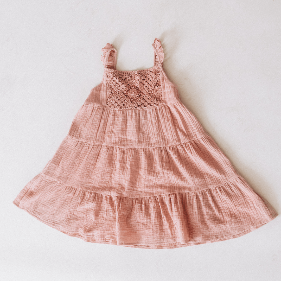 Dusty Rose Crochet Mommy & Me Dress - Child