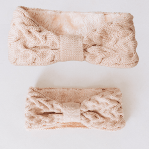 Matching Mommy & Me Ear Warmer Headbands- Beige