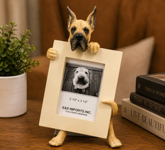 Great Dane Cropped (2 1/2x3 1/2) Small Photo Picture Ceramic Frame from E&S Imports