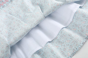 Floral Blue Dove Smocked Collared Dress