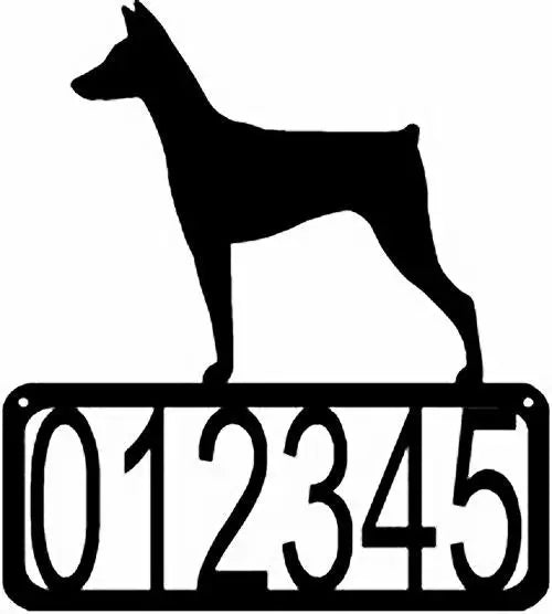 German Pinscher Dog House Address Sign