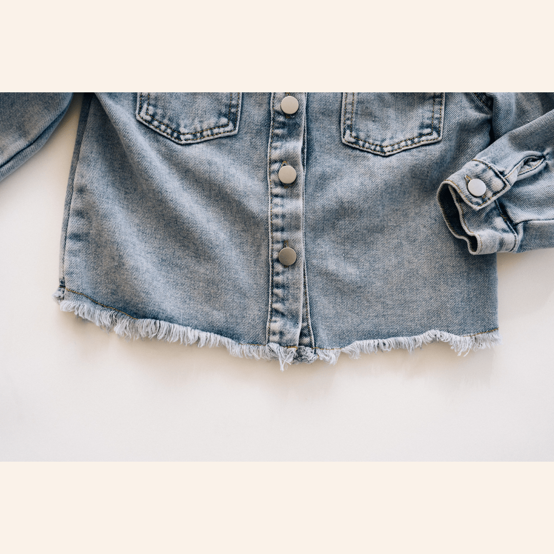 Raw Hem Denim Jean Jacket - Child