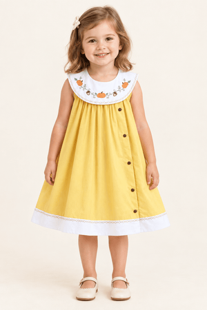 Golden Wheat Pumpkin Collared Dress
