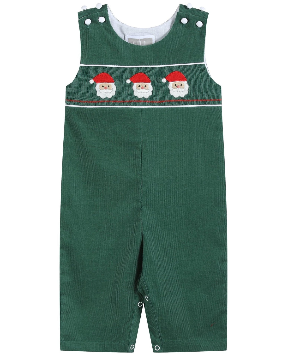 Green Corduroy Santa Smocked Longall