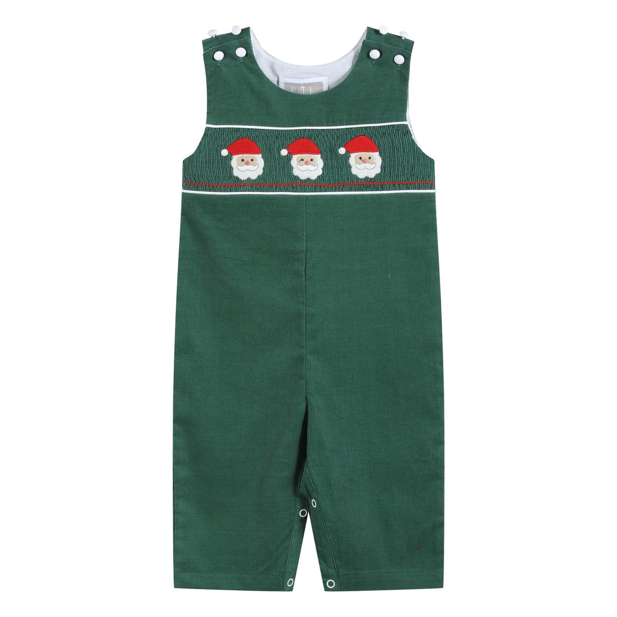 Green Corduroy Santa Smocked Longall