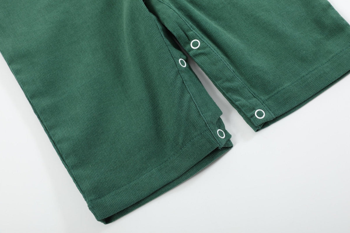 Green Corduroy Santa Smocked Longall