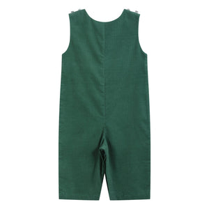 Green Corduroy Santa Smocked Longall
