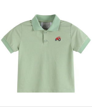 Green Tractor Golf Polo Shirt