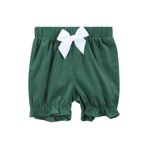 Green Corduroy Santa Smocked Dress and Bloomers