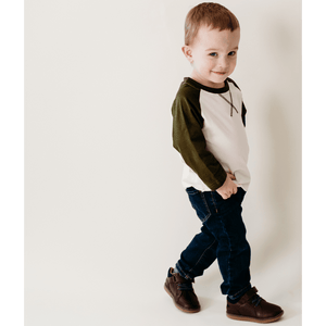 Raglan Baseball Tee Green - Infant