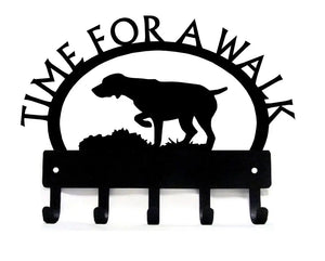 GSP on Point TIME FOR A WALK Dog Key Rack & Leash Holder