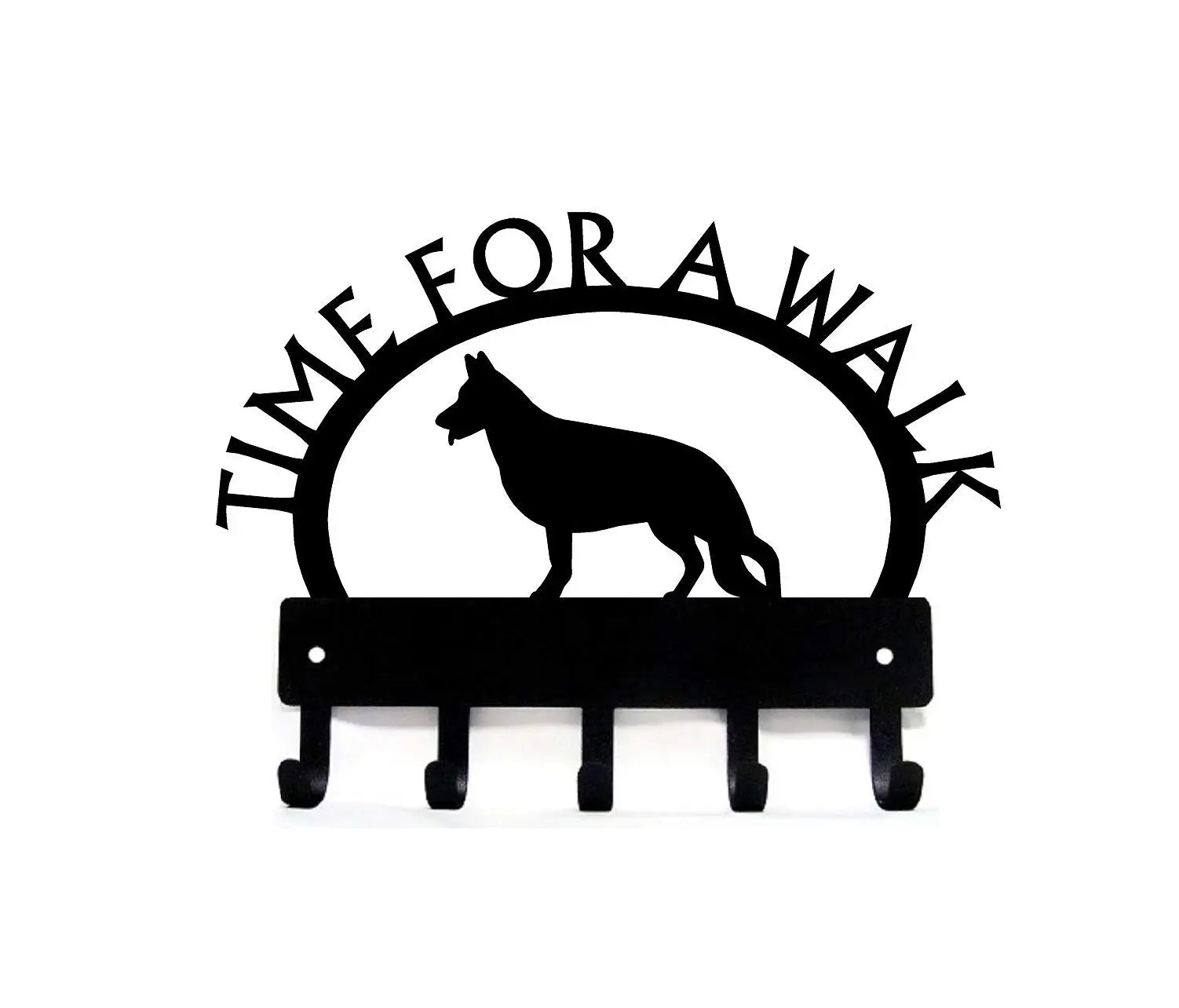 German Shepherd #1 TIME FOR A WALK Dog Key Rack & Leash Holder