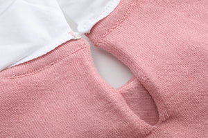 Heirloom Pink Roses Collared Sweater