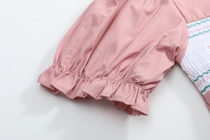 Heirloom Rose Ruffle Smocked Bubble Romper