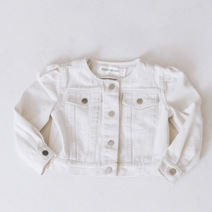 Ivory Cropped Denim Jacket - Child