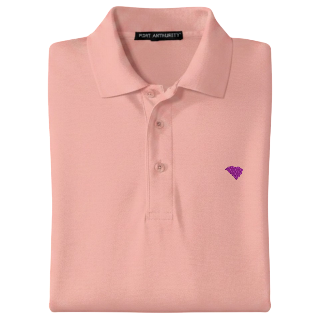 State of South Carolina Polo Shirt - Light Pink (Available in Different Thread Colors)