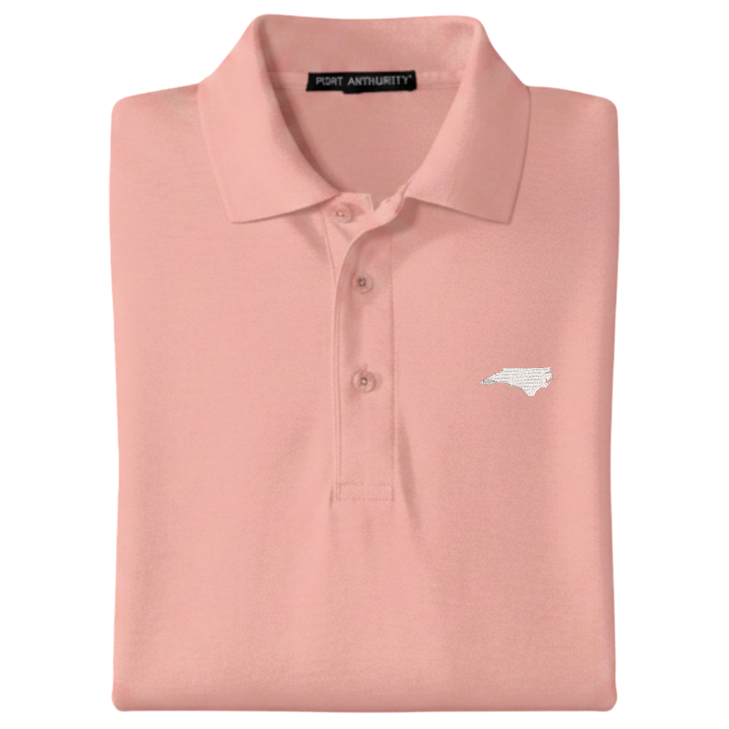 State of North Carolina Polo Shirt - Light Pink (Available in Different Thread Colors)