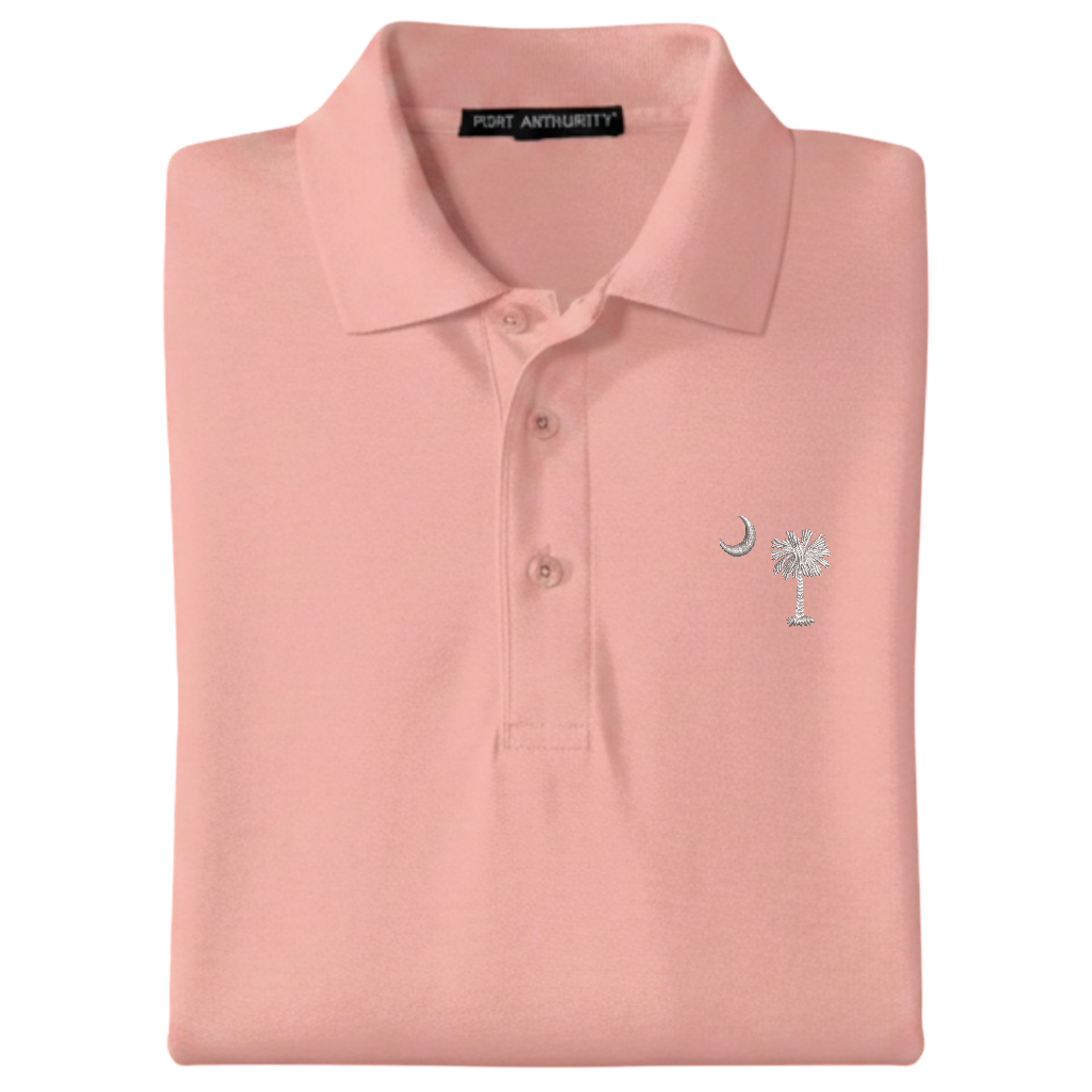 Palmetto Moon Polo Shirt - Light Pink (Available in Different Thread Colors)