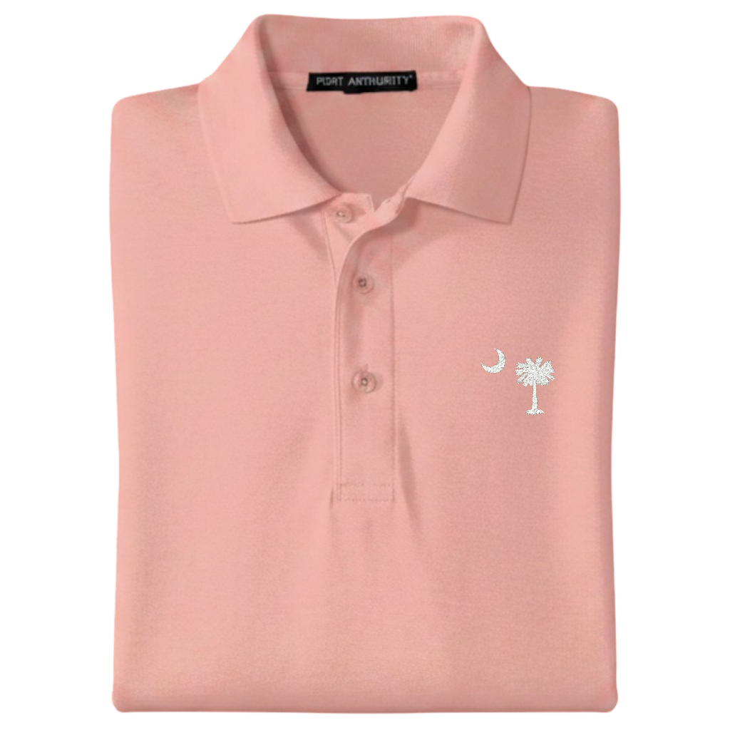 Palmetto Moon Polo Shirt - Light Pink (Available in Different Thread Colors)