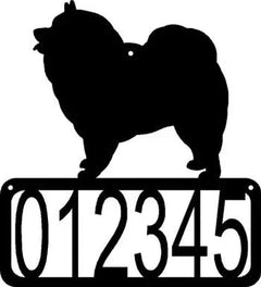 Keeshond Dog House Address Sign