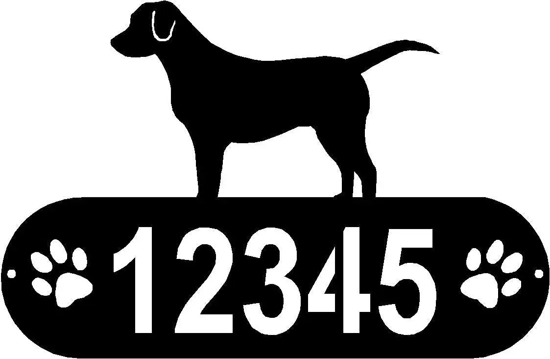 Labrador Retriever Dog PAWS House Address Sign or Name Plaque