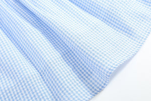 Light Blue Gingham Smocked Dress