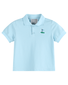 Light Blue Golf Hole Polo Shirt