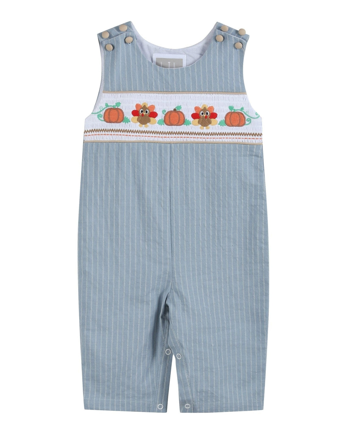 Light Blue Pinstripe Turkey Smocked Longall