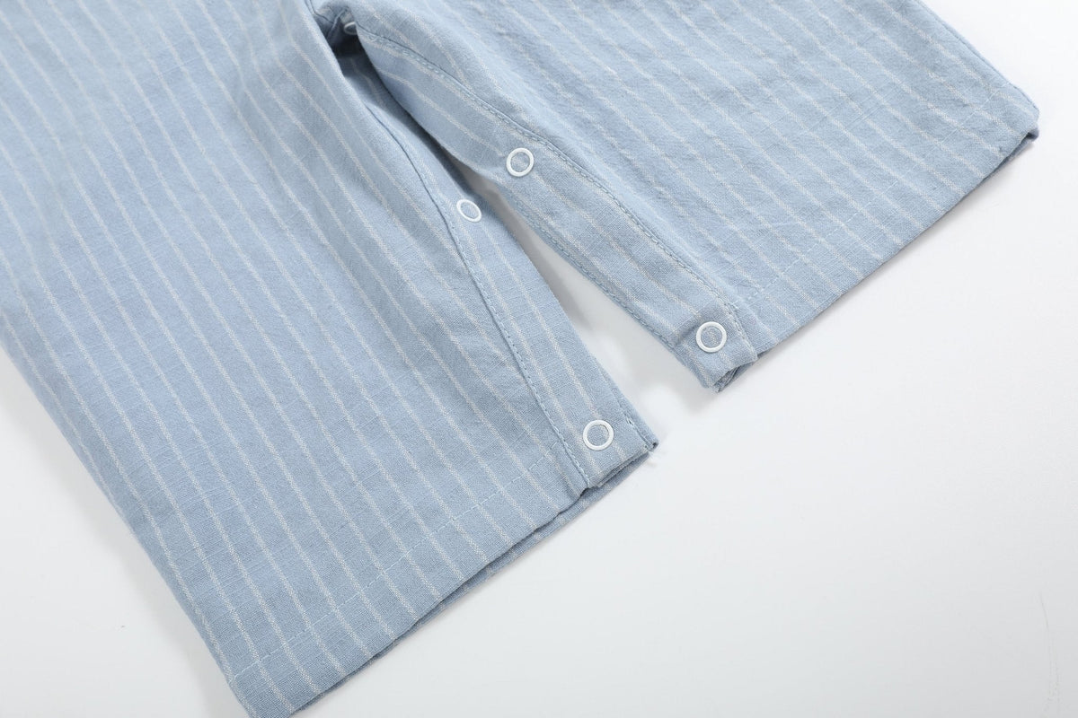 Light Blue Pinstripe Turkey Smocked Longall