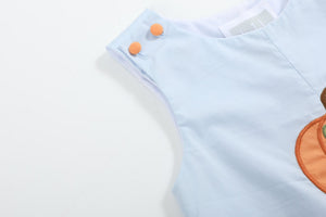 Light Blue Pumpkin Applique Longall