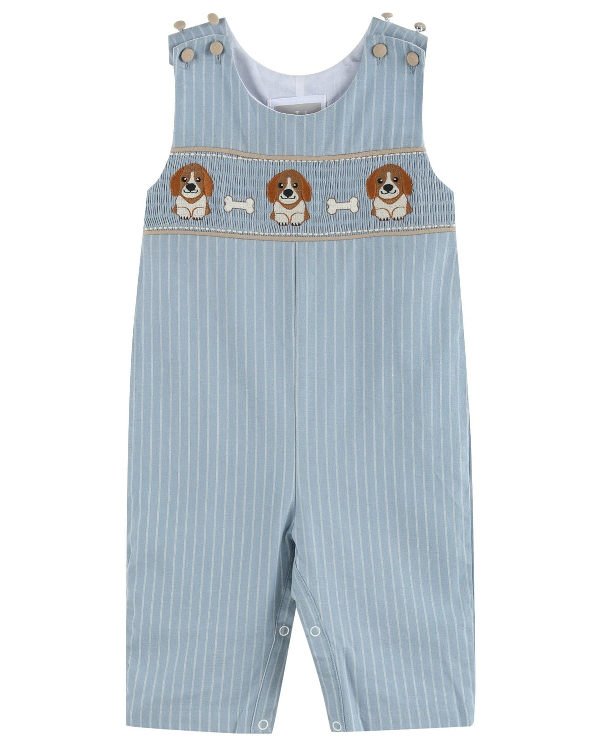 Light Blue Puppy Smocked Longall