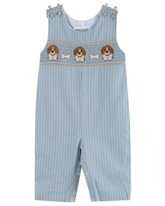 Light Blue Puppy Smocked Longall